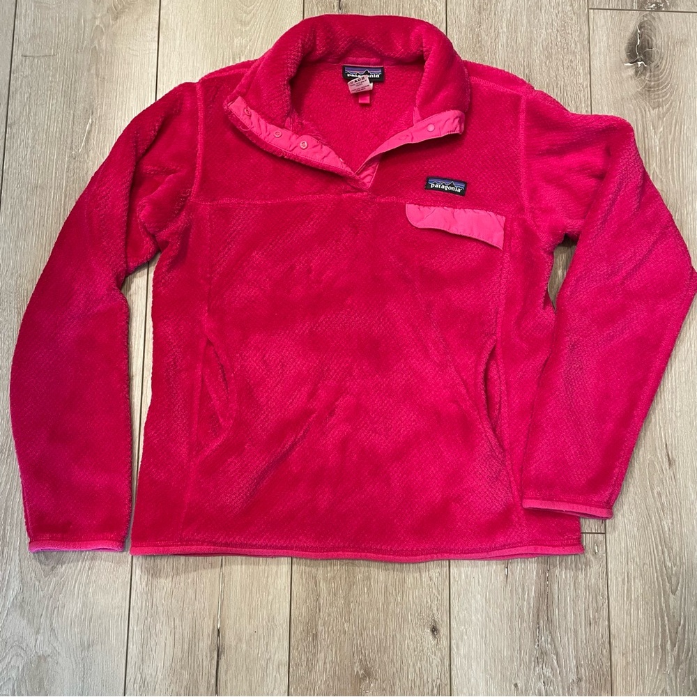 Patagonia Women's Re-Tool Snap-T Pullover Fleece‎ Hot Pink Size Medium